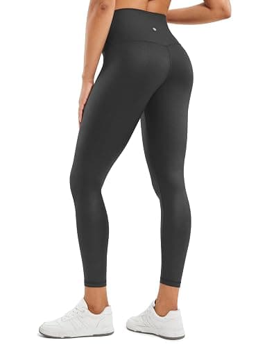 CRZ YOGA Matte Faux Leather Leggings 25" - Butterluxe High Waisted Stretch Ankle Leather Pants for Women Pleather Tights thumbnail 2