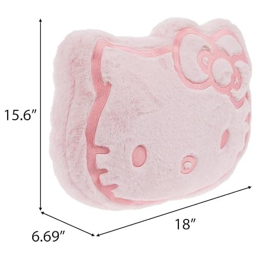 Hobby Lobby Hello Kitty Plush Decorative Throw Pillow, Pink Polyester Novelty Face Design, 15.6 x 18 x 6.69 Inches thumbnail 2