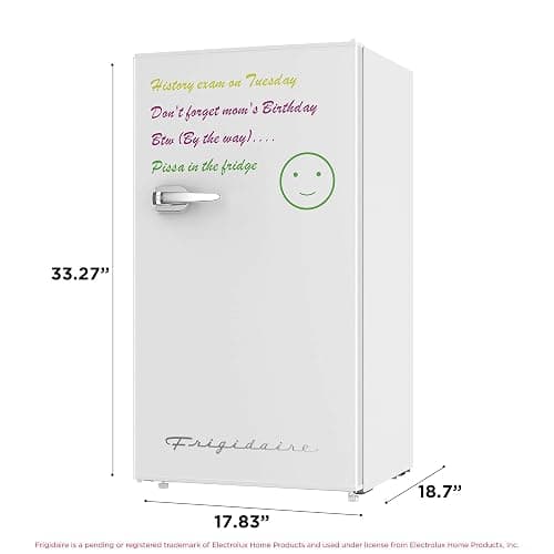 Frigidaire EFR331-WHITE 3.2 Cu ft Eraser Board Mini Compact Dorm Fridge (White) thumbnail 2