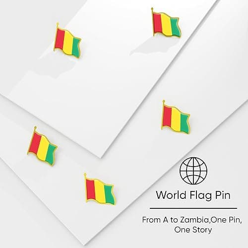 Guinea Flag Lapel Pin - Enamel Metal National Badge | World Travel Souvenir Gifts for Men & Women | Country Flag Patriotic Brooch Bulk Pack of Pins for Hat, Tie, Clothes, Backpack (1pc) thumbnail 6
