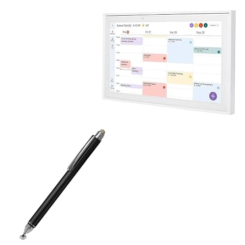 BoxWave Stylus Pen Compatible with Skylight Calendar (15 inch) - DualTip Capacitive Stylus, Fiber Tip Disc Tip Capacitive Stylus Pen - Jet Black - Image 1