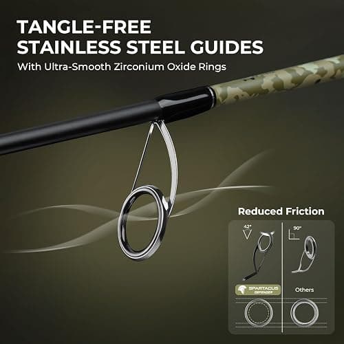 KastKing Spartacus Defender Twin-Tip Fishing Rod and Reel Combo | Baitcaster & Spinning Combo, 2-Piece Rod, Extra Tip, KastFlex IM7 Graphite Blanks, Camouflage Finish, Freshwater Fishing thumbnail 5