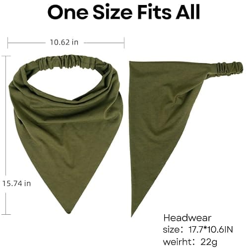WOVOWOVO 8 Pcs Hair Scarf Headband for Women Girls Non Slip Elastic Boho Triangle Head Scarf Bandana thumbnail 6