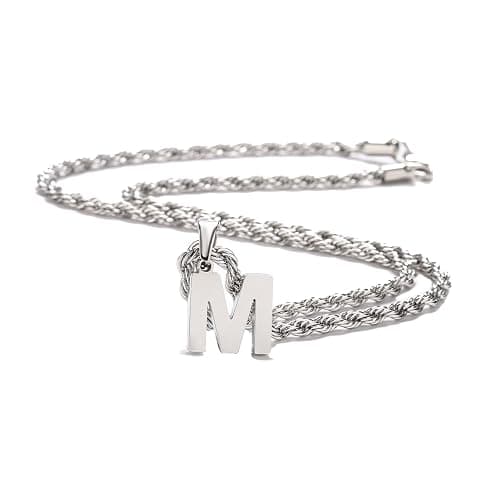 WEDDINEN Stocking Stuffers-Layered Initial Necklace for Men Boys Figaro Twist Rope Chain Letter Necklace Jewelry Christmas Birthday Gift for Men Boyfriend Teen Boys thumbnail 2