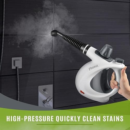 Pressurized Handheld Multi-Surface Natural Steam Cleaner with 12 pcs Accessories, Multi-Purpose Steamer for Home Use, Steamer for Cleaning Floor, Upholstery, Grout and Car (Grey) thumbnail 4