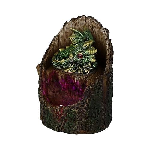 Nemesis Now Arboreal Hatchling Green Dragon in Tree Trunk Light Up Figurine, Red, 10.8cm, U5288S0 thumbnail 5
