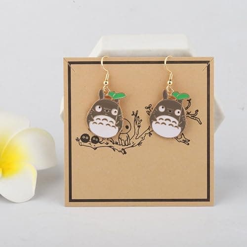 MAOFAED Kawaii Anime Cat with Leaf Earring for Fan, Japan Anime Jewelry, Manga Lover Gift(cat earring) thumbnail 3