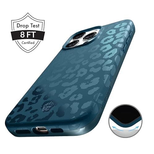 VELVET CAVIAR for iPhone 15 Pro Max Case - Compatible with MagSafe - 10ft Drop Tested - Metallic Navy Blue Leopard thumbnail 5