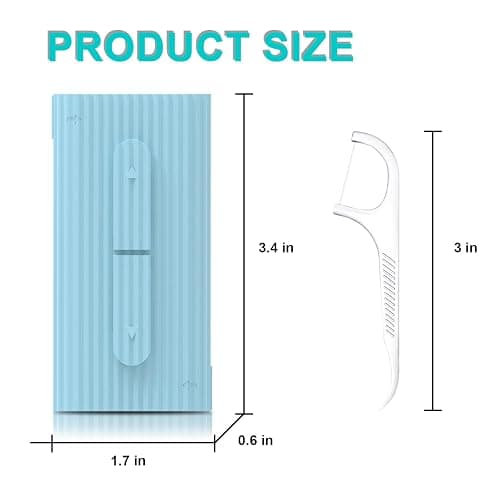 Holy rose Portable Dental Floss Picks Dispenser 2 Box,Travel Floss Case with Adult Floss Sticks 80Count,Portable Flosser Toothpick Perfect for Home,Travel Cleaning Teeth,Tool for Oral Care(Blue thumbnail 6