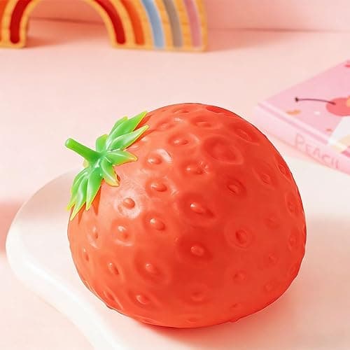 Giant Strawberry Squishy Jumbo, Squeezy Strawberry Stress Ball, Jumbo Squishy Strawberry Fidget Adults, Squishy Toys Large Strawberry, Party Favor Slow Rise Pressure Release Toy (3.14 x 1.96 in) thumbnail 2