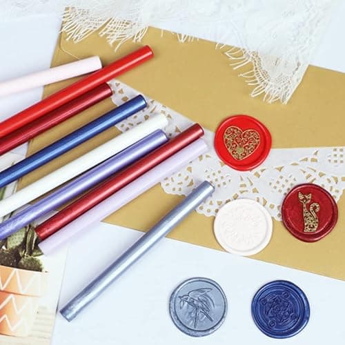 Pearl White Wax Seal Sticks, ONWINPOR 30pcs Glue Gun Metallic White Wax Sealing Sticks for Waxseal Stamp, Wedding Invitations, Envelope Letter Sealing (Pearl White) thumbnail 3