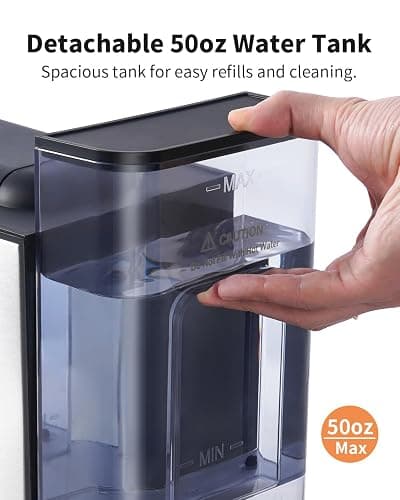 KIDISLE Hot & Iced Coffee Maker with Bold Setting, Single Serve Coffee Maker for K Cup and Grounds, 6-14 Oz Brew Sizes, 50 Oz Removable Water Tank, One Cup Coffee Machine with Reusable Filter, Black thumbnail 6