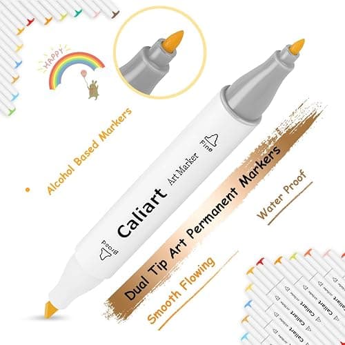 Caliart Markers, 168 Colors Dual Tip Art Markers Sketch Pens Permanent Alcohol Based, with Case for Adults Artists Drawing Illustration Sketching Coloring thumbnail 3