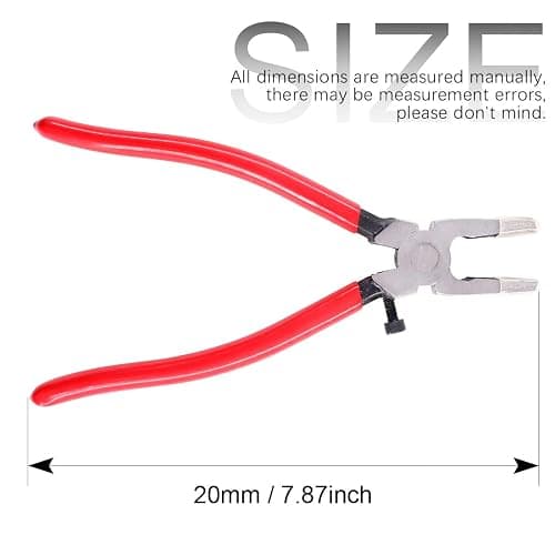 Swpeet Heavy Duty Key Fob Pliers Tool, Metal Glass Running Pliers with Curved Jaws, Studio Running Pliers Attach Rubber Tips Perfect for Key Fob Hardware Install and Stained Glass Work thumbnail 2