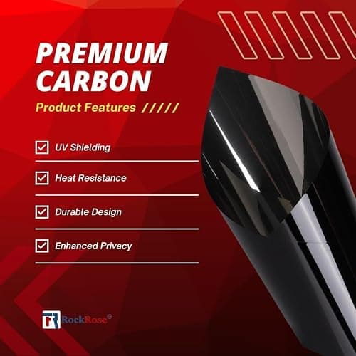 RockRose 20% Premium Carbon Car Window Tint Film 36 in x 100FT 2PLY Charcoal Privacy Film UV, Heat Blocking Tint for Car or Home Adhesive Film Easy Shrink, Plotter Friendly Pro Grade thumbnail 6