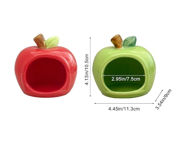 Ceramic Hamster Cooling Hideout Fruit Shape Dwarf Hamster House and Habitat | Small Animal Sleeping Cave,Hamster Cool Hiding Spot for Dwarf Hamsters Gerbil Mice to Prevent Small Pets from Overheating thumbnail 6