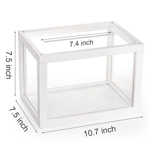 yarlung Clear Acrylic Wedding Card Box, White Wooden Card Box for Party Reception, Thick Money Box Gift Card Keepsake Holder for Election Ballot, Baby Shower Birthday Graduation thumbnail 3