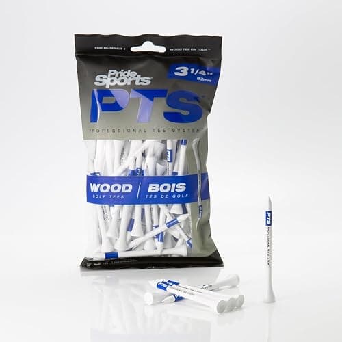 PrideSports PTS Wood Golf Tees | 75 Count, 3-1/4 Inch | #1 Wood Tee on Tour | Best for Drivers & Woods thumbnail 3
