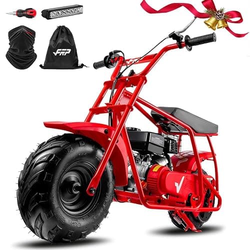 FRP Mini Dirt Bike GMB100, 99 CC Gas Powered Mini Bike 4 Stroke 3HP, Off Road for Kids and Adult, Trail Bike Up to 28 Mph, Weight Support Up to 220 LBS (RED) - Image 1