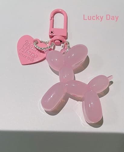 LAEKOU Jelly Balloon Dog Design Keychain for Women, Cute Girls Key Chain, Bag Charms Accessories for Car Purse Backpack thumbnail 6