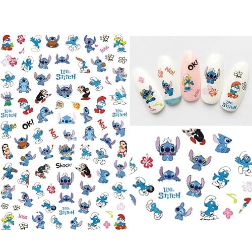 Cartoon Nail Art Stickers Decal 3D Self-Adhesive Nail Decals Cute Cartoon Nail Art Supplies Luxury Designer Nail Stickers for Women Manicure Acrylic Nails Decoration Accessories 8 Sheets thumbnail 3