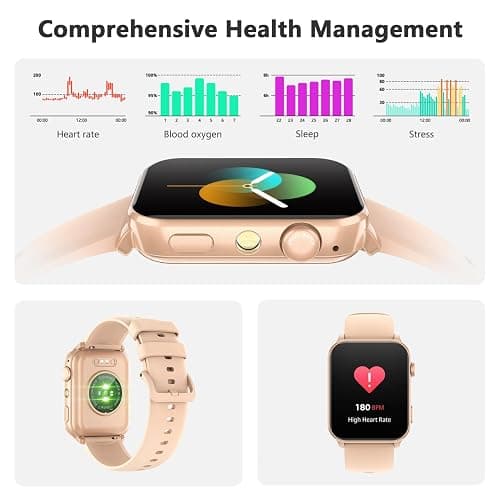 Blackview Smart Watch for Women, 1.91" HD Fitness Watch with LED Flashlight, Heart Rate SpO2 Sleep Stress Monitor, 120+ Sports Modes, Waterproof Step Counter, Bluetooth Call Smartwatch for iOS Android thumbnail 4