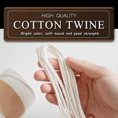 SMART&CASUAL 600 Feet 2mm Cotton Butcher Twine String Soft Food Safe for Cooking Craft Baker Kitchen Meat Turkey Sausage Roasting Gift Wrapping Gardening Crocheting Knitting thumbnail 3