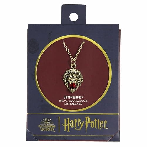 Harry Potter House Animal Gem Stone Pendant Necklaces- Slytherin, Gryffindor, Hufflepuff, Ravenclaw Available thumbnail 3