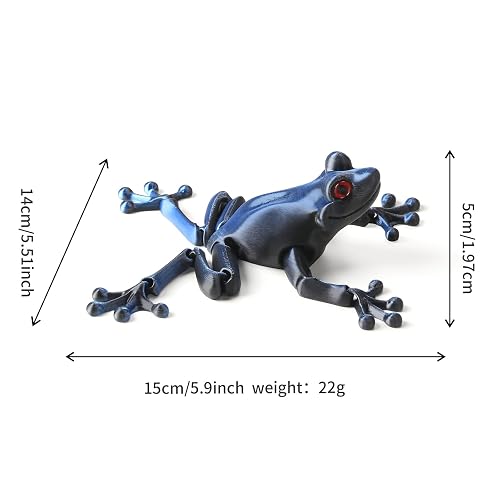 WUALAIER Frog Toys 3D Printed - Realistic Jumping Frog Model with Movable Joints, STEM Educational Animal Toys, PLA Material, Science Classroom & Collectible Decor thumbnail 3