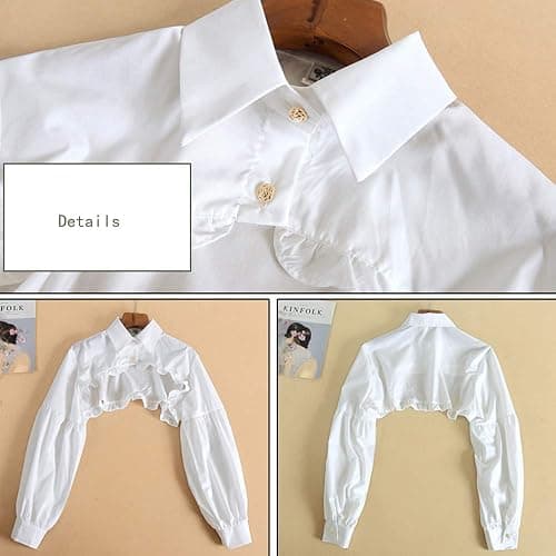 Elegtiskas Detachable Dickey Blouse False Collar Half Shirt Blouse Collar Crop Top thumbnail 4