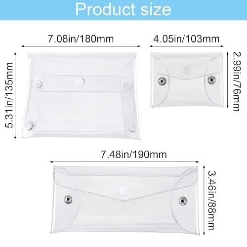 HINZIC 3 Pack Transparent Cosmetic Bags, Different Size Portable Waterproof PVC Makeup Cases Organizers Pouch Carrying Accessories for Lipstick Facial Cleanser Shampoo Storage- Small & Medium & Large thumbnail 3