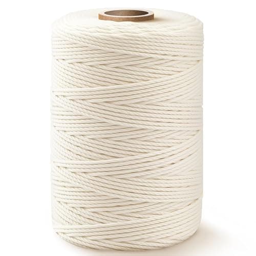 SMART&CASUAL 600 Feet 2mm Cotton Butcher Twine String Soft Food Safe for Cooking Craft Baker Kitchen Meat Turkey Sausage Roasting Gift Wrapping Gardening Crocheting Knitting - Image 1