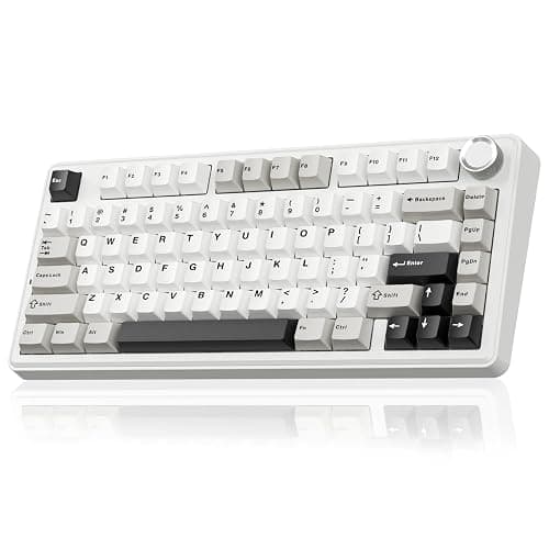 SOLAKAKA A75 75% Wireless Mechanical Keyboard, Hot Swappable Gaming Keyboard with Multifunction Knob & RGB, Gasket Mounted Creamy Keyboard, PBT Keycaps, Compact Layout for Win/Mac/PC - Image 1