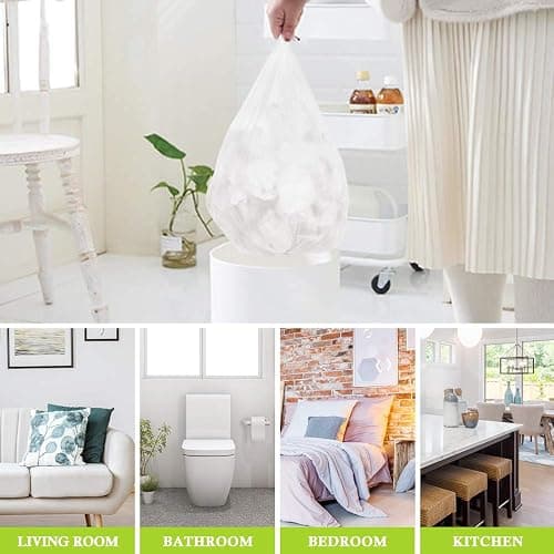 200 Counts 2 Gallon (1.8-2 Gal) Small Clear Trash Bags Garbage Bags by RayPard, fit 1.6,1.8,2,2.2 Gal Waste Basket, 6.5-7 Liter Strong Trash Can Liners for Home Office Kitchen Bathroom Bedroom thumbnail 6