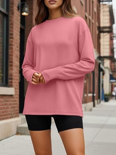 Trendy Queen Womens Oversized Long Sleeve T Shirts 2026 Basic Crewneck Tee Fall Tops Casual Workout Y2K Clothes thumbnail 2