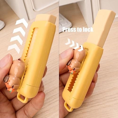 1Pcs Capybara Retractable Erasers, Cute Rubber Push-Pull Eraser, Pencil Erasers for Students Capybara Lovers School Office Supply Stationery (Random Color) thumbnail 8