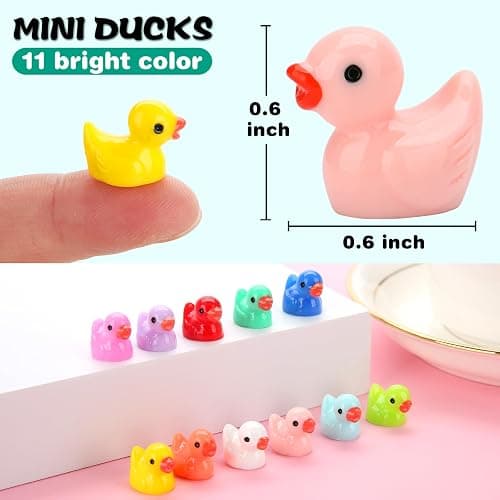 240pcs Mini Ducks, Tiny Resin Duck Small Plastic Animals Figurines Bulk | Little Ducks for Miniature Landscape Aquarium Potted Fairy Garden Home Dollhouse Decor Accessories Party Favors Toys Gifts thumbnail 3