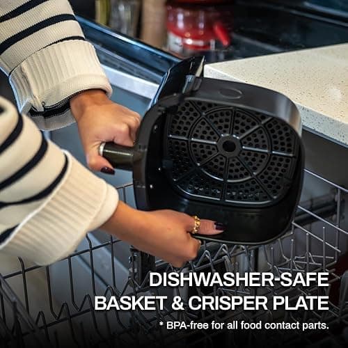 RAMJOY Air Fryer 3.8 Quarts for 1-2 people, 8-in-1 Functions, Air Fry, Roast, Bake, Broil, Preheat, Shake, Digital Small Air Fryer, Nonstick Dishwasher-Safe Basket, Compact Air Fryers, Black thumbnail 9