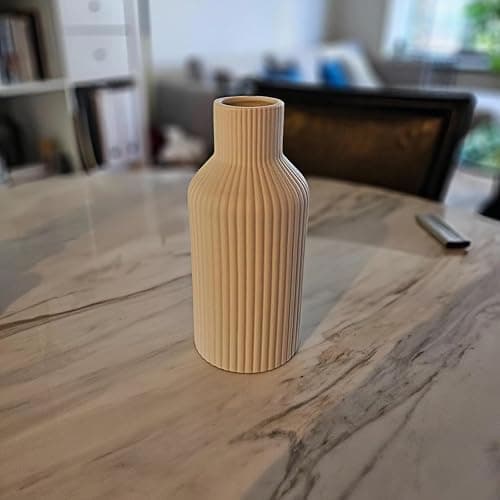 White Ceramic Flower Vase, Minimalist Modern Home Decor, Matte Finish Pampas Grass Vase for Table, Fireplace, Shelf, Mantel, Entryway and Centerpieces thumbnail 8