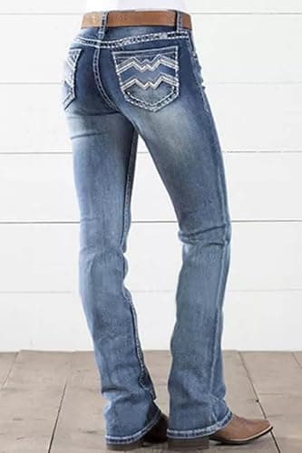 PEIHOT Jeans Mid Rise Bootcut Denim Pants thumbnail 2