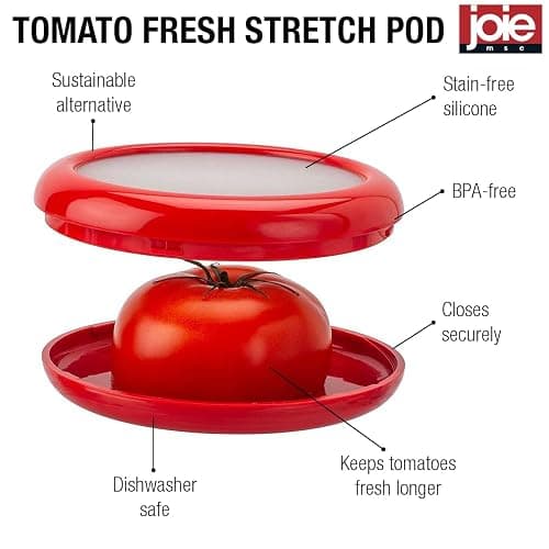 Joie Fresh Stretch Pod Tomato Storage Container, Silicone Food Saver, Keeps Leftover Produce Flavorful and Firm in Fridge, Reusable Kitchen Gadget, Dishwasher Safe, BPA-Free thumbnail 3