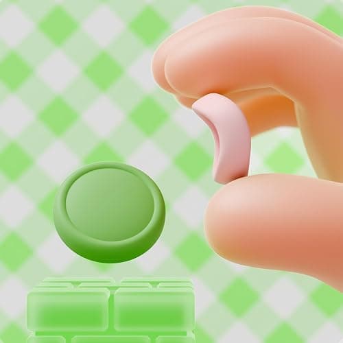 PlayVital Button Caps + Thumb Grip Set for Nintendo Switch 2, 8 Silicone Colorful ABXY Directional Button Covers & 4 Joystick Caps for Joycon - White & Pink & Antique Yellow & Matcha Green thumbnail 7