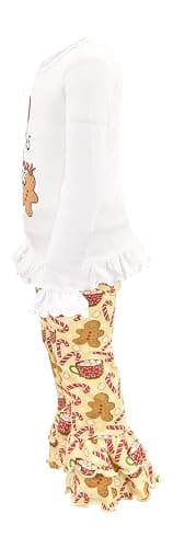 Unique Baby 2 Piece Girls Double Ruffle Leggings and Long Sleeve Shirt Clothes Set Kid and Toddler Girl Outfit thumbnail 3