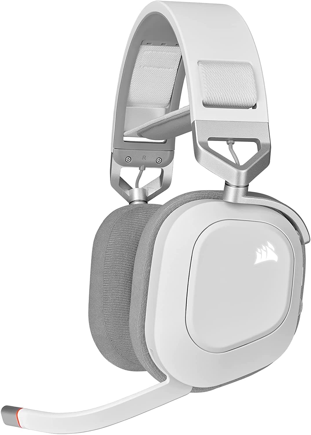 CORSAIR HS80 RGB Wireless Multiplatform Gaming Headset - Dolby Atmos - Lightweight Comfort Design - Broadcast Quality Microphone - iCUE Compatible - PC, Mac, PS5, PS4 - White - Image 1