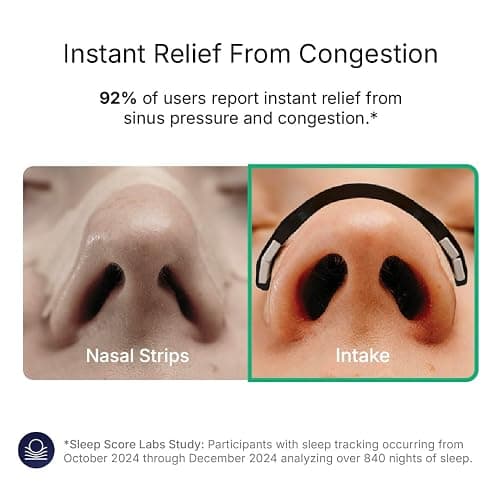 Intake Breathing Magnetic Nasal Strips Starter Kit (15 Count, Black) - Boost Oxygen Intake, Reduce Snoring, Improve Sleep Quality - Sweat Resistant, Nasal Strips - Extra Strength Snoring Solution thumbnail 3