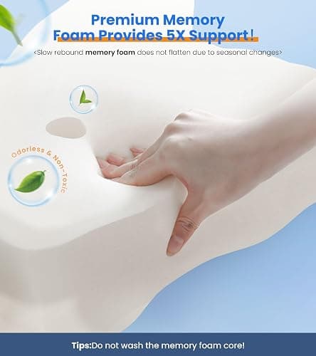 Ultra Pain Relief Cooling Pillow for Neck Support, Adjustable Cervical Pillow Cozy Sleeping, Odorless Ergonomic Contour Memory Foam Pillows, Orthopedic Bed Pillow for Side Back Stomach Sleeper thumbnail 6