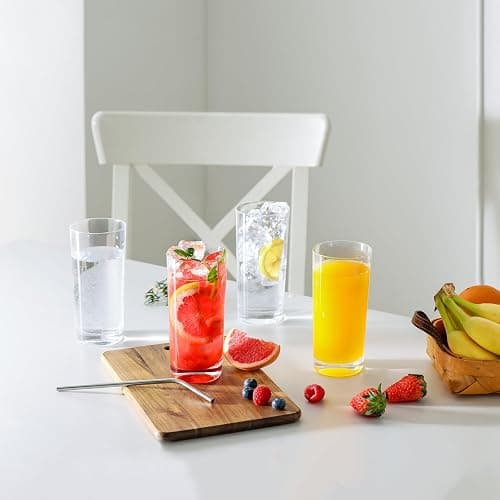 OUWO Highball Glasses Set of 12, 16oz Tall Drinking Glasses, Water Glass for Kitchen, Tom Collins Glasses, Mojito Glass Cups, Cocktail Glasses for Bar Glassware thumbnail 6