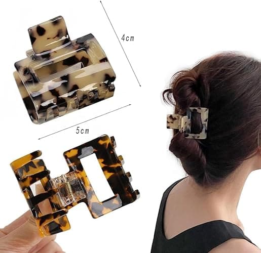 Krallenclip,3 Stück Rutschfeste Kleine Krallenclips Starker Halt Haarspangen Frauen Haarkrallenclips für Dickes Haar - 3pcs-2 thumbnail 2