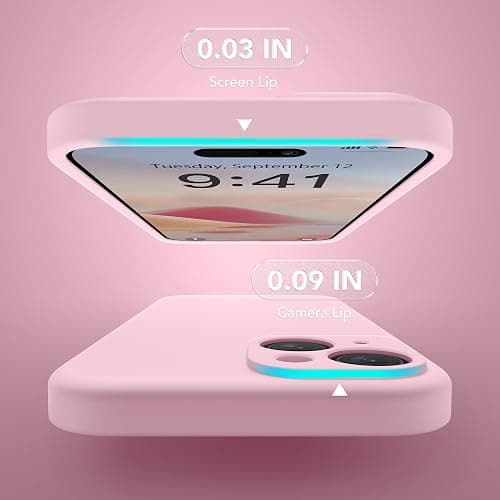 SuydanBox Magnetic for iPhone 14 Case, Compatible with MagSafe, [Full Camera Protection][Screen Protector] Silicone Shockproof Protective Phone Case for iPhone 14 6.1 inch, Chalk Pink thumbnail 7
