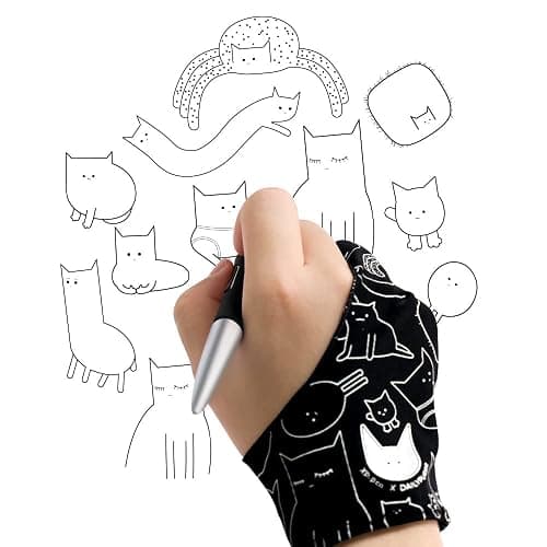XPPen Digital Drawing Glove - Two-Finger Artist Glove with Cute Cat Print, Suitable for Right and Left Hand thumbnail 5